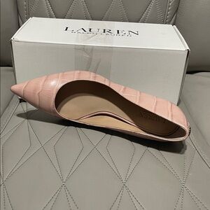 Ralph Lauren LANETTE Pink Croc-Patterned Heels